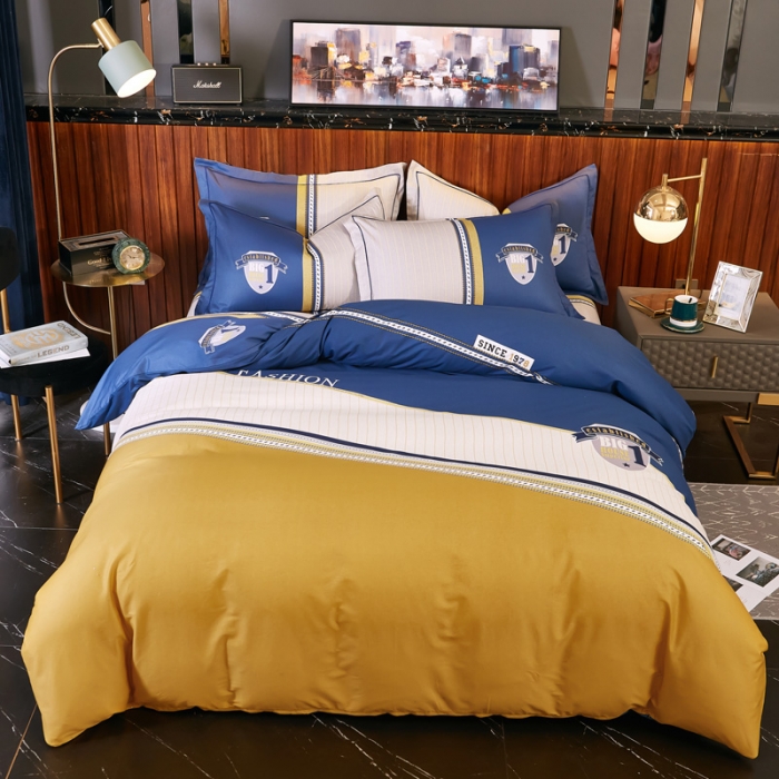 91家纺网 家纺一手货源 找家纺 雲归梦 2020新款13372全棉大版四件套第二批卡地亚-黄