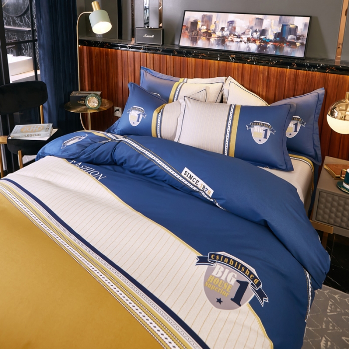 91家纺网 家纺一手货源 找家纺 雲归梦 2020新款13372全棉大版四件套第二批卡地亚-黄