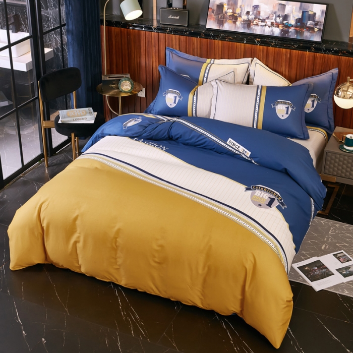 91家纺网 家纺一手货源 找家纺 雲归梦 2020新款13372全棉大版四件套第二批卡地亚-黄