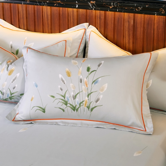 91家纺网 家纺一手货源 找家纺 雲归梦2020新款13372全棉大版四件套第二批麦田印象-绿