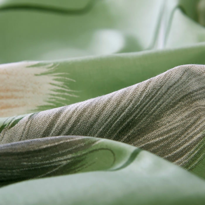 91家纺网 家纺一手货源 找家纺 雲归梦2020新款13372全棉大版四件套第二批麦田印象-绿