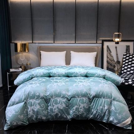 91家纺网 家纺一手货源 找家纺 朵美 2020新款80支贡缎提花鹅绒被