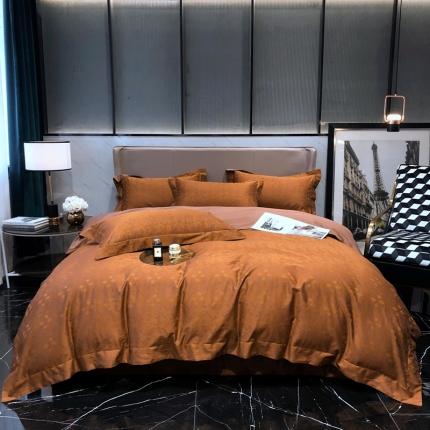 91家纺网 家纺一手货源 找家纺 （总）朵美 2020新款100支双股澳棉色织提花轻奢风四件套