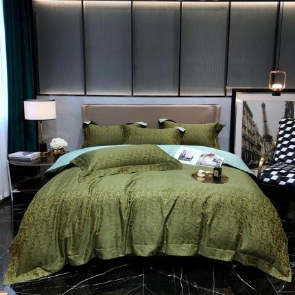 91家纺网 家纺一手货源 找家纺 （总）朵美 2020新款100支双股澳棉色织提花轻奢风四件套