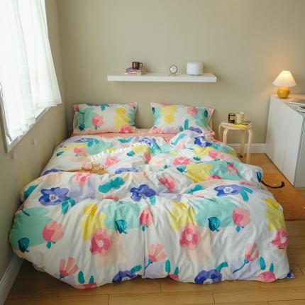 91家纺网 家纺一手货源 找家纺 尺素 2020新款全棉活性印花四件套墨染系列 春半