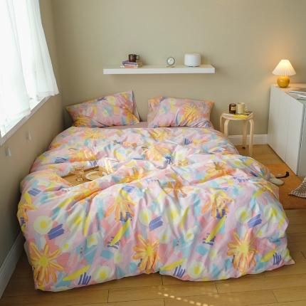 91家纺网 家纺一手货源 找家纺 尺素 2020新款全棉活性印花四件套墨染系列 盛春