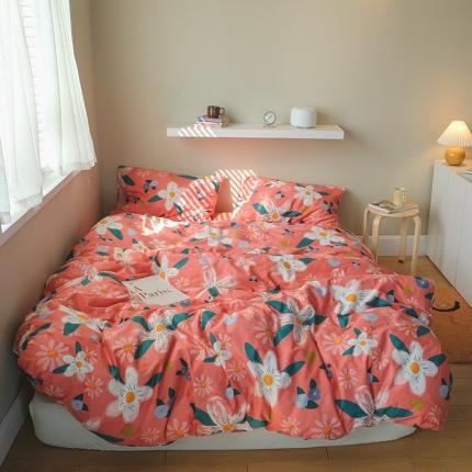 91家纺网 家纺一手货源 找家纺 尺素 2020新款全棉活性印花四件套墨染系列 枝间