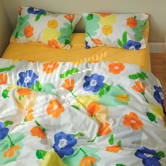 91家纺网 家纺一手货源 找家纺 尺素 2020新款全棉活性印花四件套墨染系列 初夏