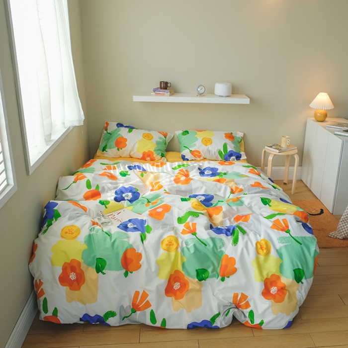 91家纺网 家纺一手货源 找家纺 尺素 2020新款全棉活性印花四件套墨染系列 初夏