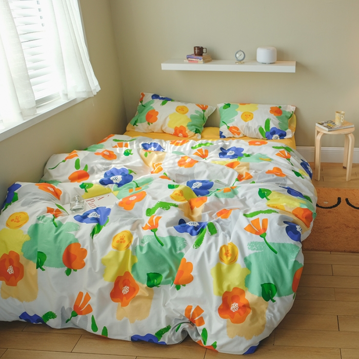 91家纺网 家纺一手货源 找家纺 尺素 2020新款全棉活性印花四件套墨染系列 初夏