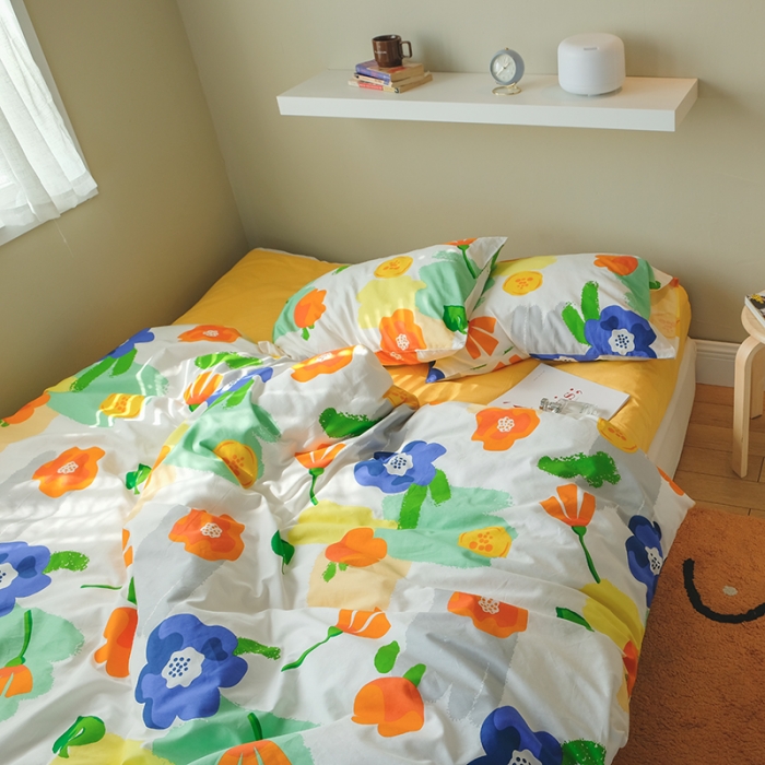 91家纺网 家纺一手货源 找家纺 尺素 2020新款全棉活性印花四件套墨染系列 初夏