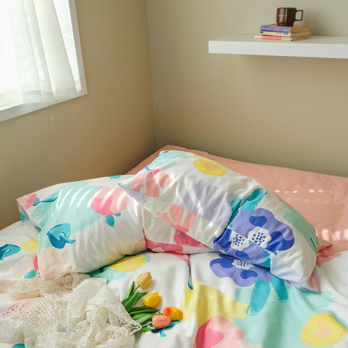 91家纺网 家纺一手货源 找家纺 尺素 2020新款全棉活性印花四件套墨染系列 春半