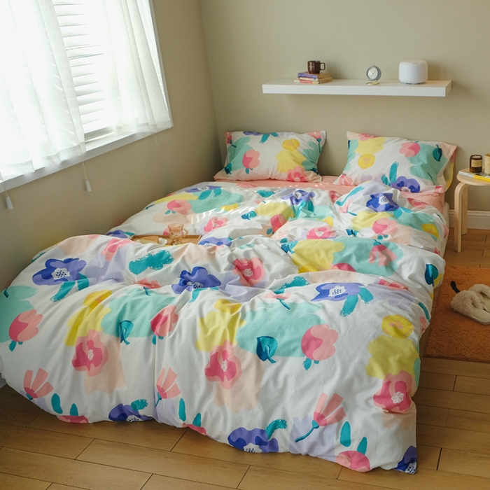 91家纺网 家纺一手货源 找家纺 尺素 2020新款全棉活性印花四件套墨染系列 春半