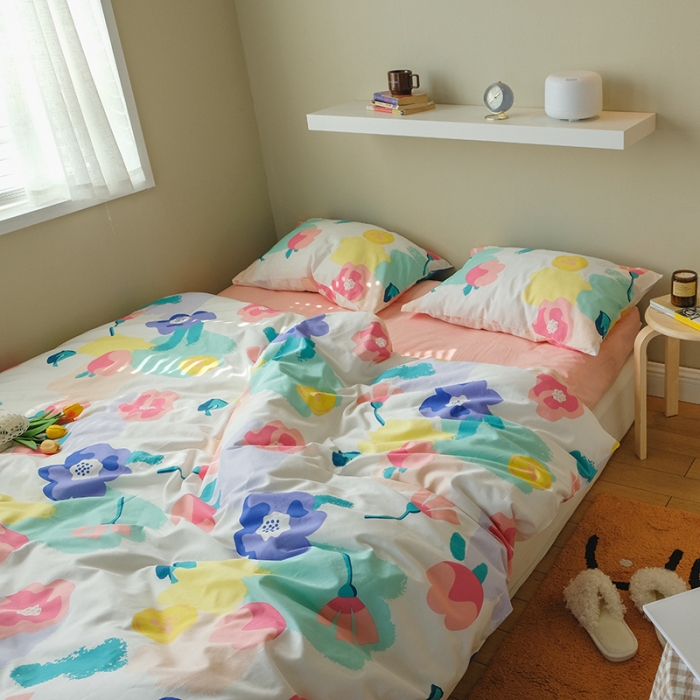 91家纺网 家纺一手货源 找家纺 尺素 2020新款全棉活性印花四件套墨染系列 春半