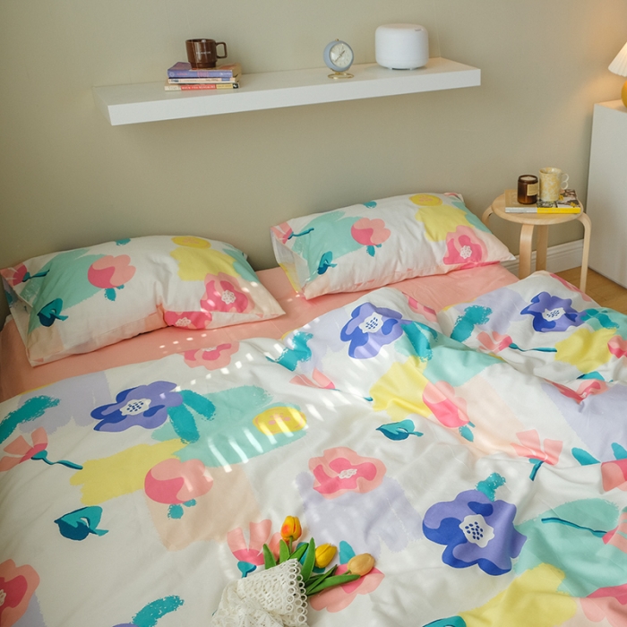 91家纺网 家纺一手货源 找家纺 尺素 2020新款全棉活性印花四件套墨染系列 春半