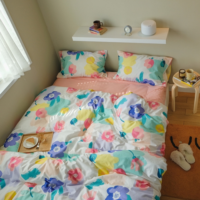 91家纺网 家纺一手货源 找家纺 尺素 2020新款全棉活性印花四件套墨染系列 春半