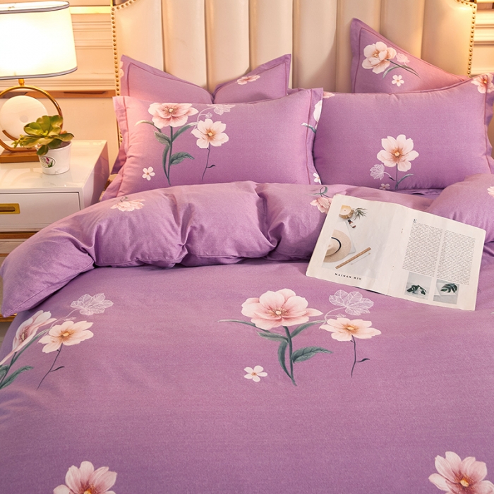 91家纺网 家纺一手货源 找家纺 雲归梦 2020新款全棉加厚磨毛四件套 花开倾城