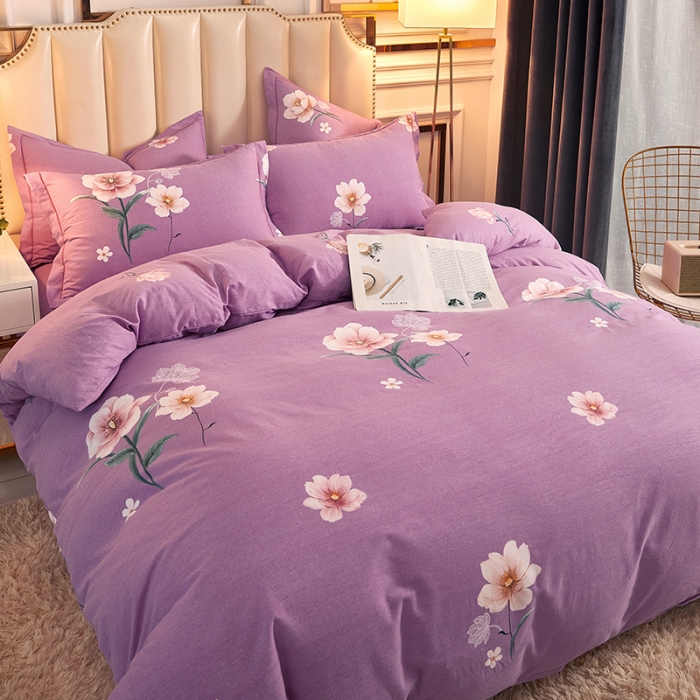 91家纺网 家纺一手货源 找家纺 雲归梦 2020新款全棉加厚磨毛四件套 花开倾城