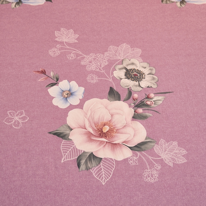 91家纺网 家纺一手货源 找家纺 雲归梦 2020新款全棉加厚磨毛四件套 花枝曼妙-粉