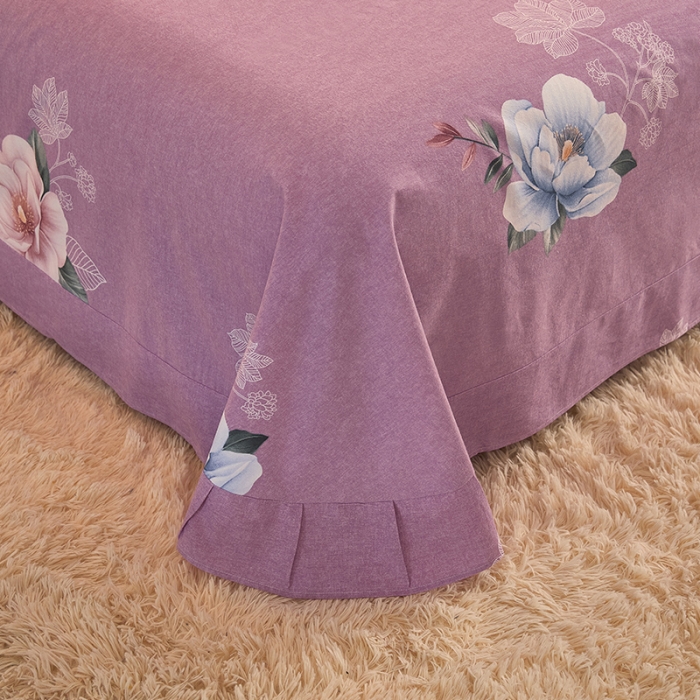 91家纺网 家纺一手货源 找家纺 雲归梦 2020新款全棉加厚磨毛四件套 花枝曼妙-粉