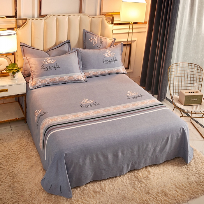 91家纺网 家纺一手货源 找家纺 雲归梦 2020新款全棉加厚磨毛四件套 时光偶遇-灰