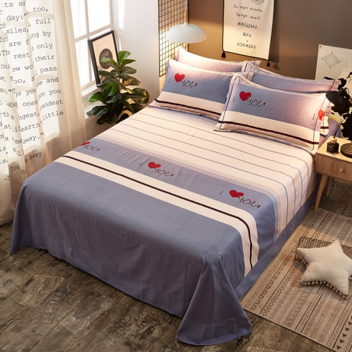 91家纺网 家纺一手货源 找家纺 雲归梦 2020新款全棉加厚磨毛四件套 一往情深