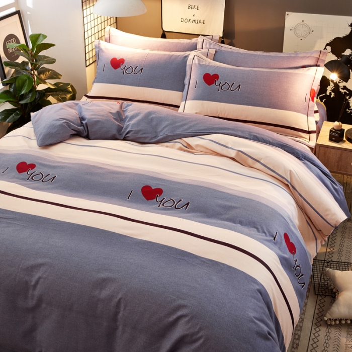 91家纺网 家纺一手货源 找家纺 雲归梦 2020新款全棉加厚磨毛四件套 一往情深