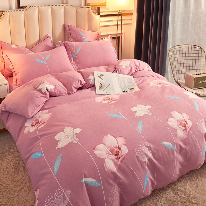 91家纺网 家纺一手货源 找家纺 雲归梦 2020新款全棉加厚磨毛四件套 悠悠花海-粉