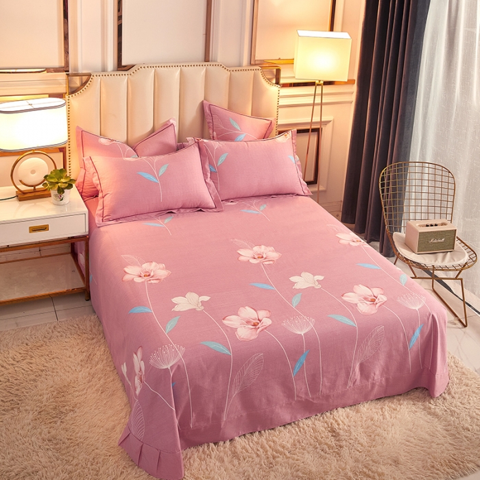 91家纺网 家纺一手货源 找家纺 雲归梦 2020新款全棉加厚磨毛四件套 悠悠花海-粉