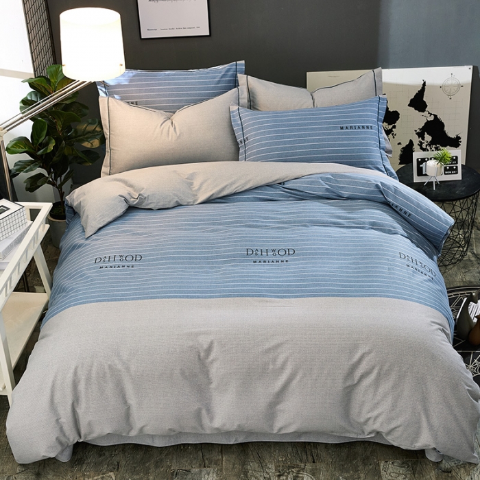 91家纺网 家纺一手货源 找家纺 雲归梦 2020新款全棉加厚磨毛四件套 摩登城市-蓝