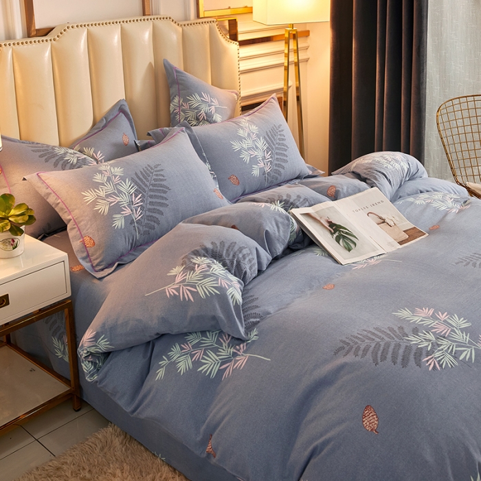 91家纺网 家纺一手货源 找家纺 雲归梦 2020新款全棉加厚磨毛四件套 夏威夷紫