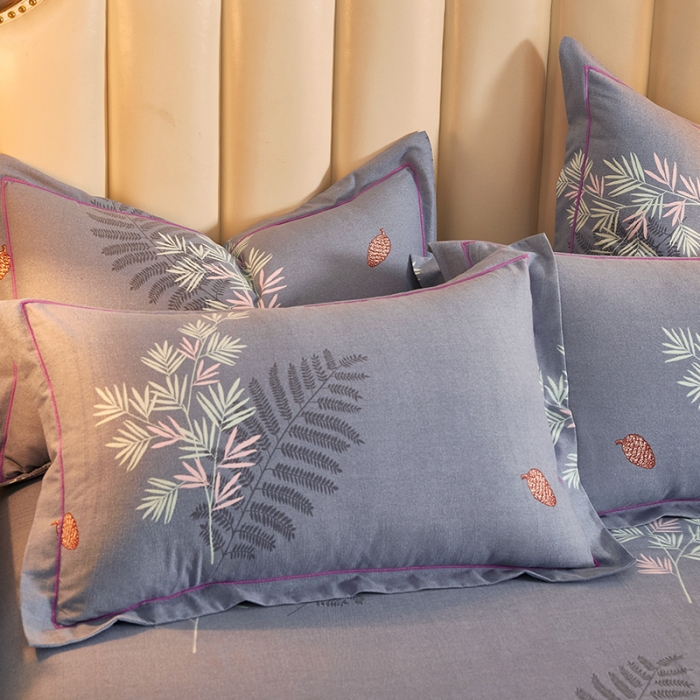 91家纺网 家纺一手货源 找家纺 雲归梦 2020新款全棉加厚磨毛四件套 夏威夷紫