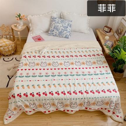 91家纺网 家纺一手货源 找家纺 萝莉家纺 2021新款多功能羊羔绒被套毯 菲菲