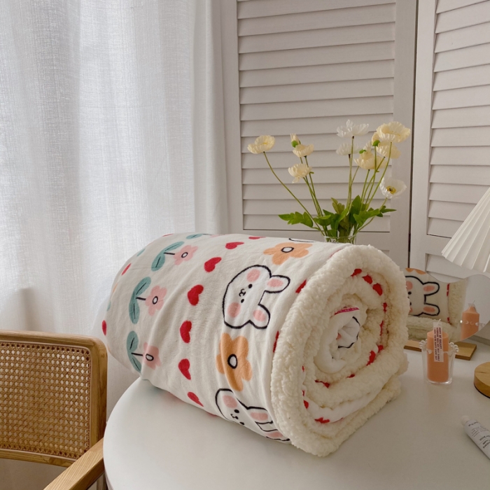91家纺网 家纺一手货源 找家纺 萝莉家纺 2021新款多功能羊羔绒被套毯 菲菲