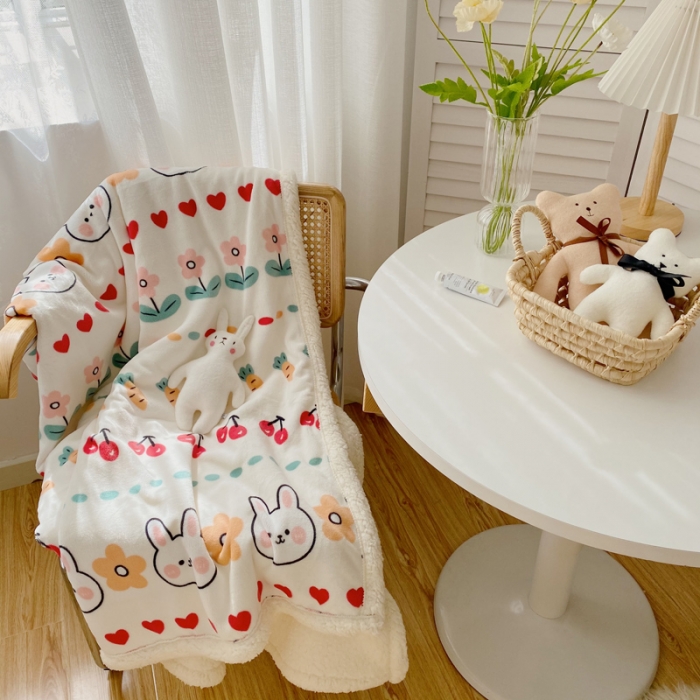 91家纺网 家纺一手货源 找家纺 萝莉家纺 2021新款多功能羊羔绒被套毯 菲菲