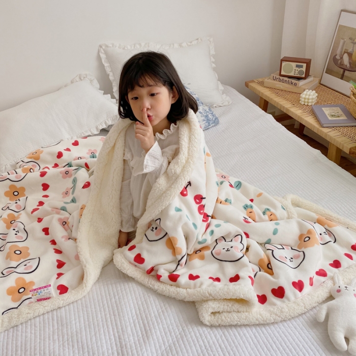 91家纺网 家纺一手货源 找家纺 萝莉家纺 2021新款多功能羊羔绒被套毯 菲菲