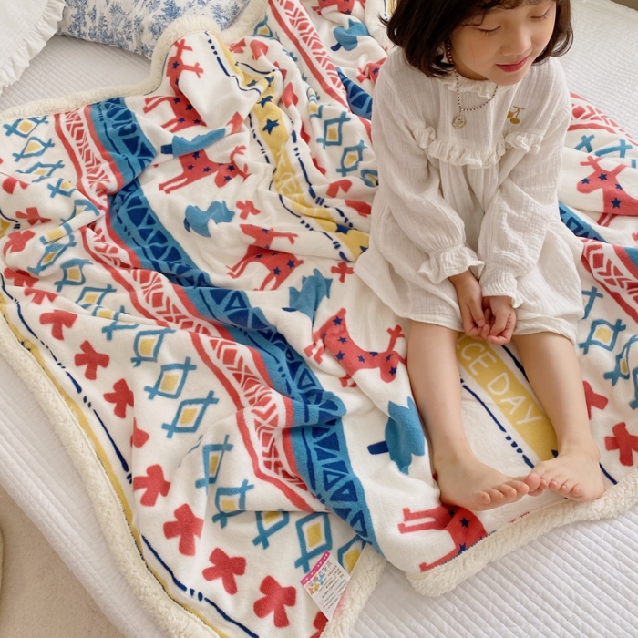 91家纺网 家纺一手货源 找家纺 萝莉家纺 2021新款多功能羊羔绒被套毯 杰西