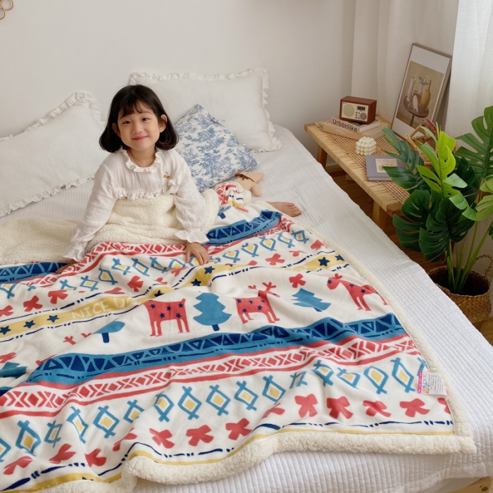 91家纺网 家纺一手货源 找家纺 萝莉家纺 2021新款多功能羊羔绒被套毯 杰西