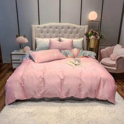 91家纺网 家纺一手货源 找家纺 （总） 眠帛家居 2020新款贡缎全棉绣花系列四件套