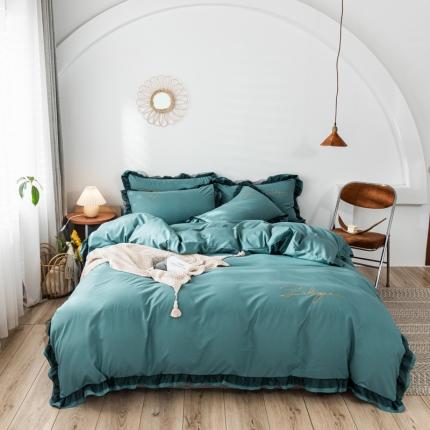 91家纺网 家纺一手货源 找家纺 （总）金麦家纺 2020新款愫棉刺绣蕾丝花边四件套