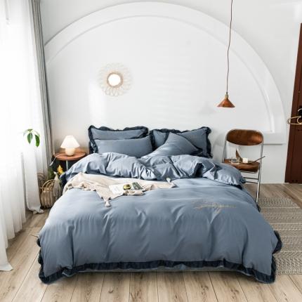 91家纺网 家纺一手货源 找家纺 （总）金麦家纺 2020新款愫棉刺绣蕾丝花边四件套