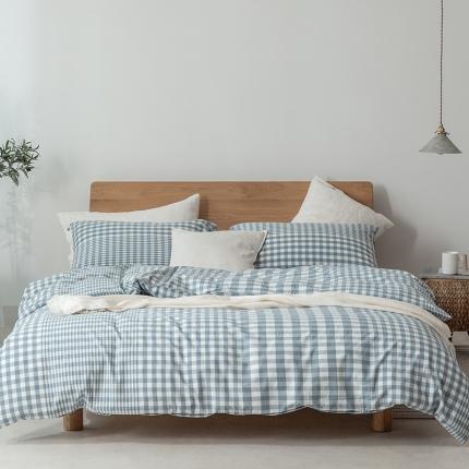 91家纺网 家纺一手货源 找家纺 （总）棉邦 2020新款全棉色织水洗棉四件套日式简约系列