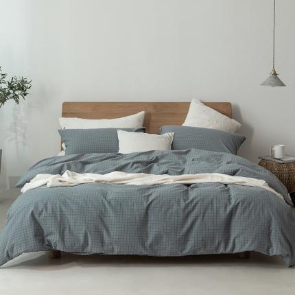 91家纺网 家纺一手货源 找家纺 （总）棉邦 2020新款全棉色织水洗棉四件套日式简约系列