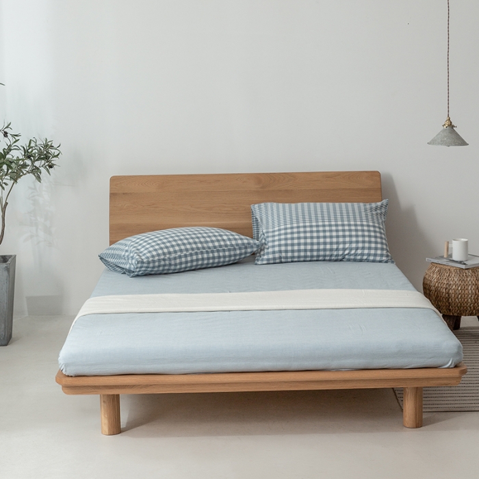 91家纺网 家纺一手货源 找家纺 棉邦 2020新款全棉色织水洗棉四件套日式简约系列 渐变蓝