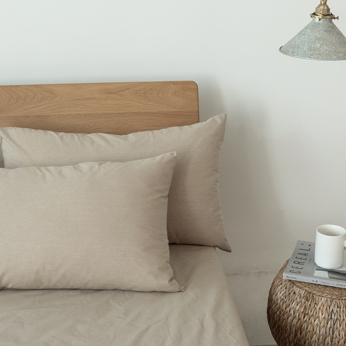 91家纺网 家纺一手货源 找家纺 棉邦 2020新款全棉色织水洗棉四件套日式简约系列 卡其色