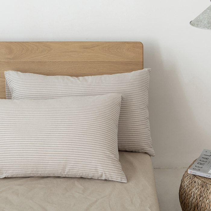 91家纺网 家纺一手货源 找家纺 棉邦 2020新款全棉色织水洗棉四件套日式简约系列 米细条