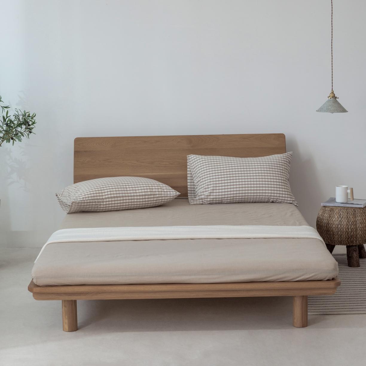 91家纺网 家纺一手货源 找家纺 棉邦 2020新款全棉色织水洗棉四件套日式简约系列 米小格