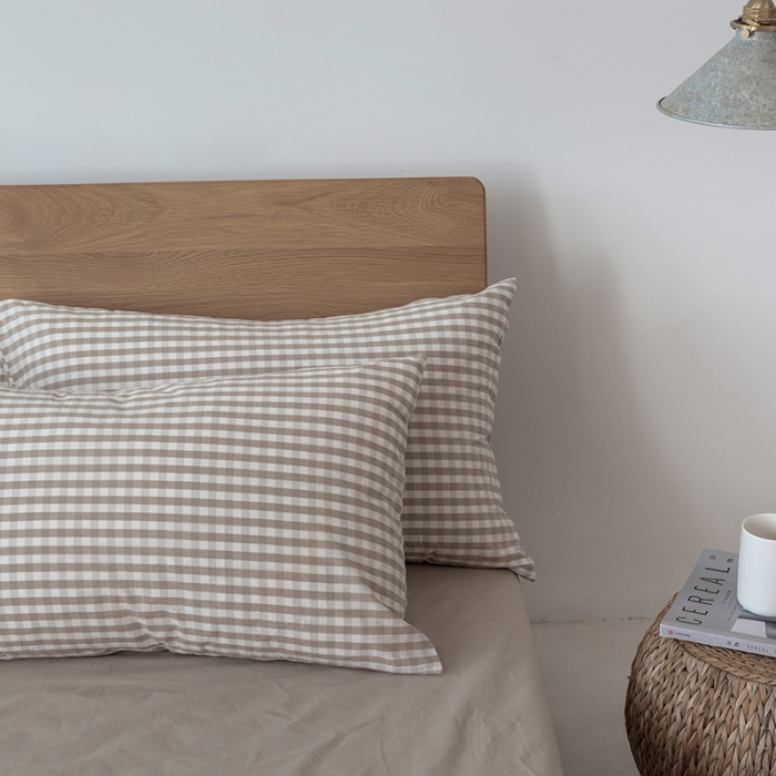 91家纺网 家纺一手货源 找家纺 棉邦 2020新款全棉色织水洗棉四件套日式简约系列 米小格