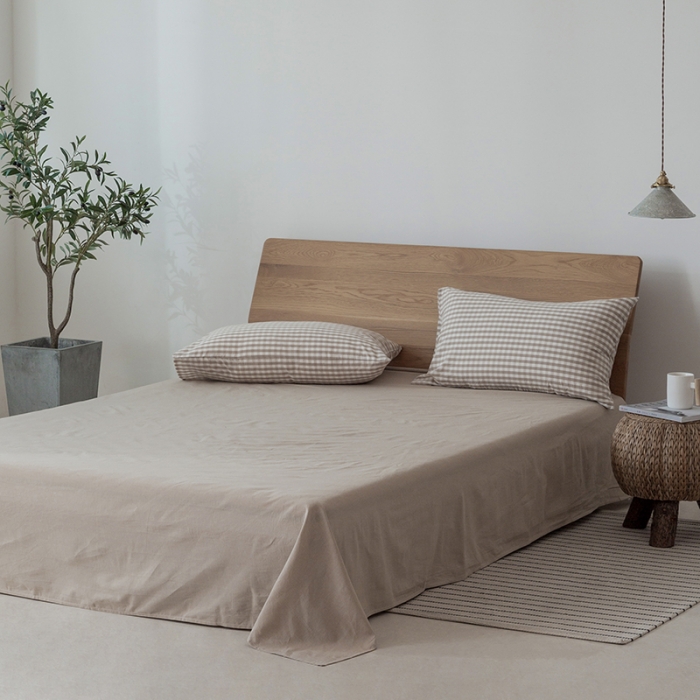 91家纺网 家纺一手货源 找家纺 棉邦 2020新款全棉色织水洗棉四件套日式简约系列 米小格