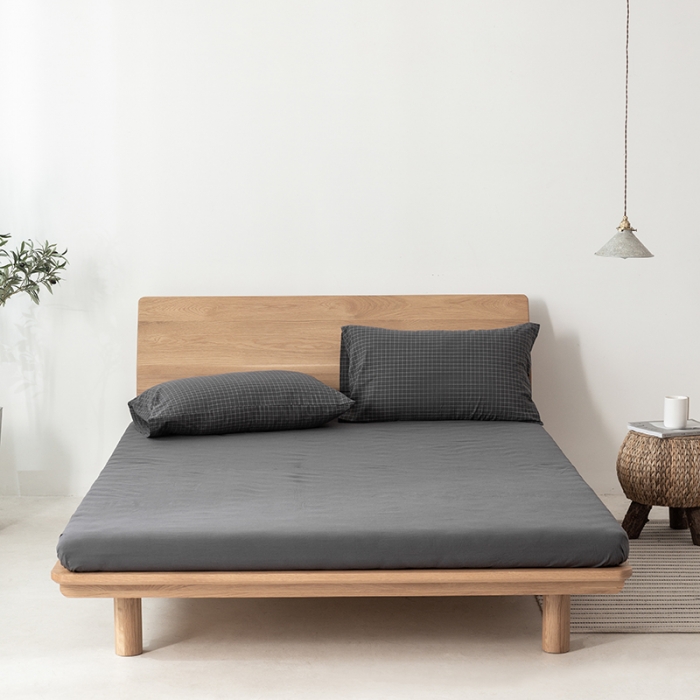 91家纺网 家纺一手货源 找家纺 棉邦 2020新款全棉色织水洗棉四件套日式简约系列 小灰格